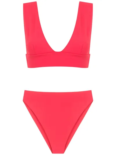 Isolda Vermelho High-waisted Bikini Set In Red