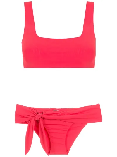 Isolda Vermelho Side-tie Bikini Set In Red