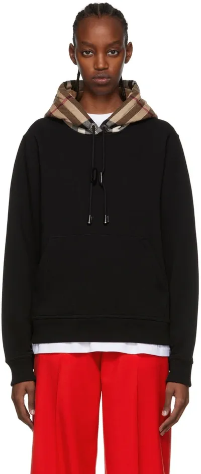 Burberry Cotton Jersey Hoodie In Black