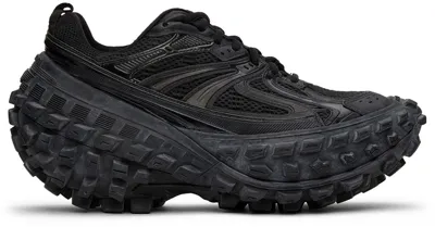 Balenciaga Defender Exaggerated Runner Sneakers In Black