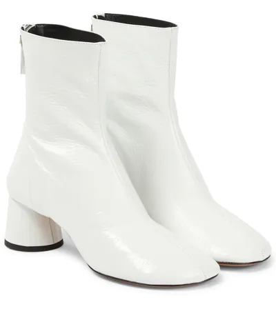 Proenza Schouler Patent Glove Leather Ankle Boots In White