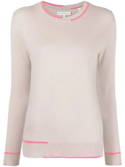 Chinti & Parker Intarsia Trim Two-tone Jumper In Pink