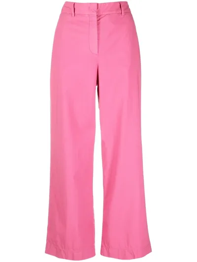 Incotex Cropped Wide-leg Trousers In Rosa