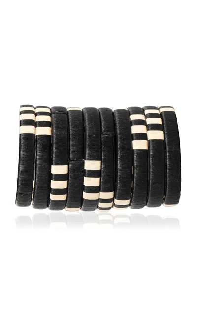 Johanna Ortiz Balm For The Soul Palm Bangles In Tan,black