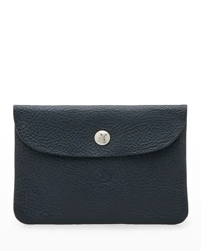 Il Bisonte Classic Leather Envelope Card Case In Navy