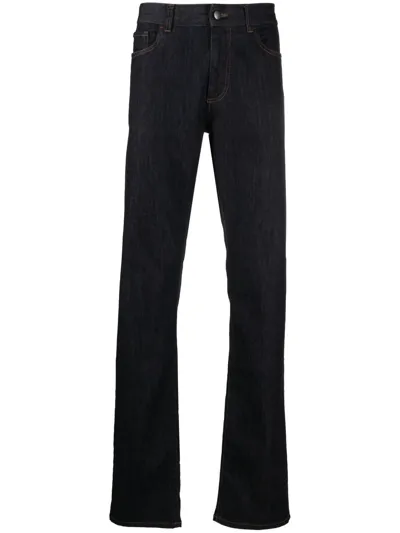 Canali Mid-rise Straight-leg Jeans In Blue