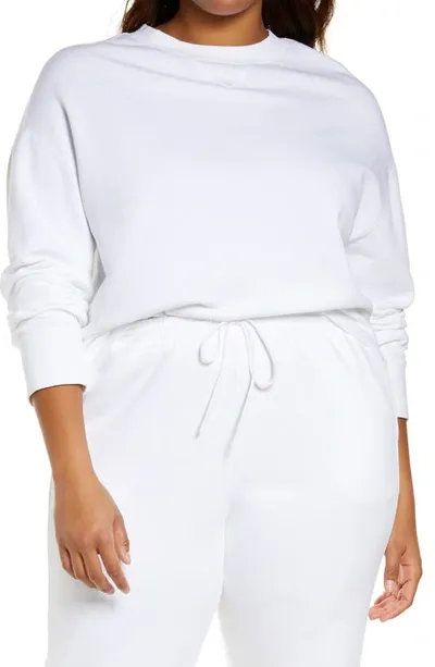 Vince Essential Cotton Sweater In White