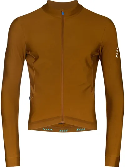 Maap Orange Force Pro Winter Cycling Jersey In Brown