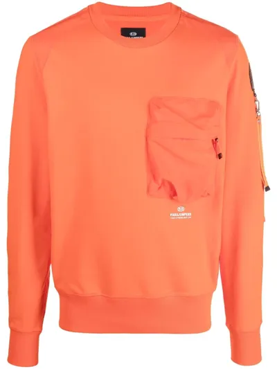 Parajumpers Logo-patch Sleeve Jumper In Orange