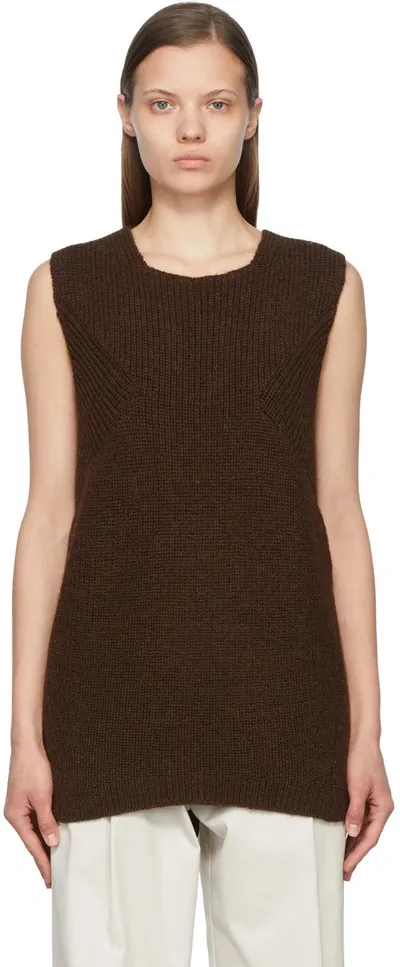 Caes Ssense Exclusive Brown Alpaca Vest