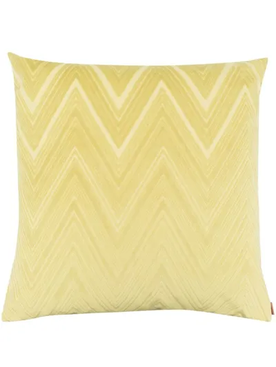 Missoni Velvet Zigzag Cushion In Green