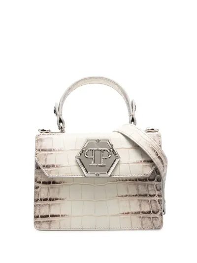 Philipp Plein Hexagon-logo Tote Bag In Neutrals