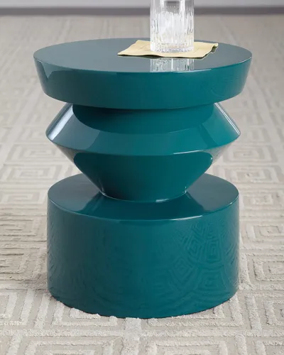 Arteriors Uma Side Table In Teal