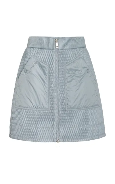 Moncler Quilted Nylon Mini Skirt In Blue