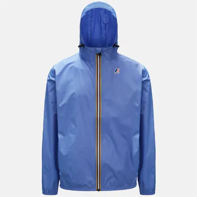 K-way Teen Logo-print Hooded Windbreaker In Blue