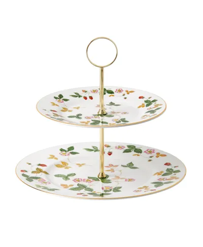 Wedgwood Wedgewood Wild Strawberry Two Tier Cake Stand In Multi