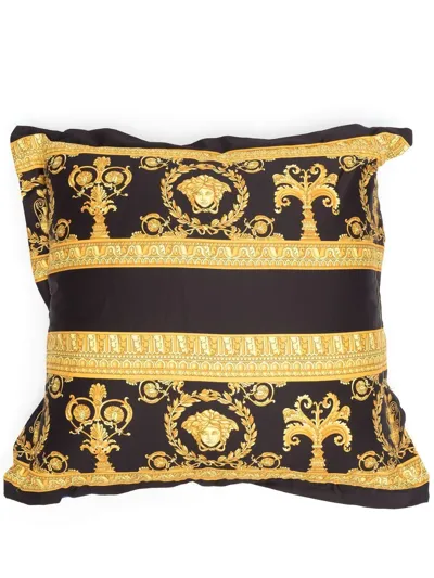 Versace I ♡ Baroque Reversible Cushion In Yellow