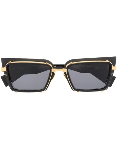 Balmain Eyewear Admirable Rectangle-frame Sunglasses In Black