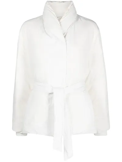 Calvin Klein Down Wrap Puffer Jacket In White