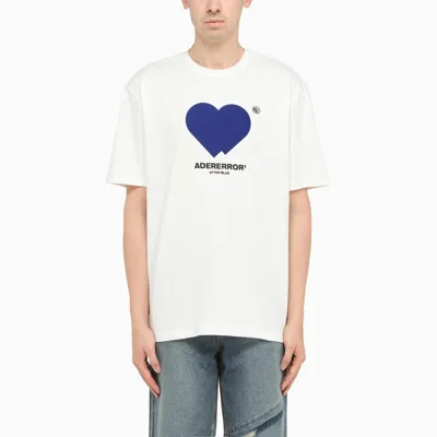 Ader Error White T-shirt With Twin Heart Print