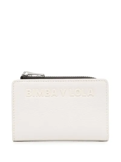 Bimba Y Lola Logo-embossed Leather Coin Purse In Nude