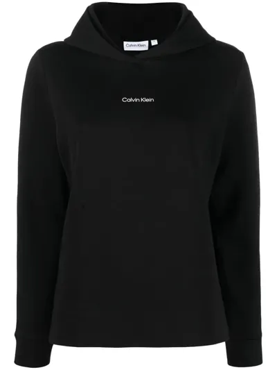 Calvin Klein Logo-print Hoodie In Black