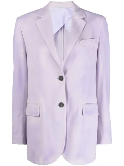 Msgm Single-breasted Blazer In Purple