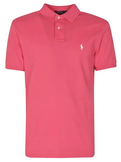 Polo Ralph Lauren Logo Embroidered Polo Shirt In Pink