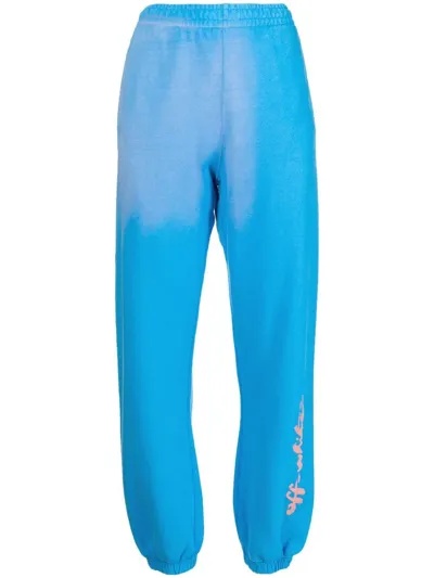 Off-white Painter Logo-print Track Pants In Blue Pink