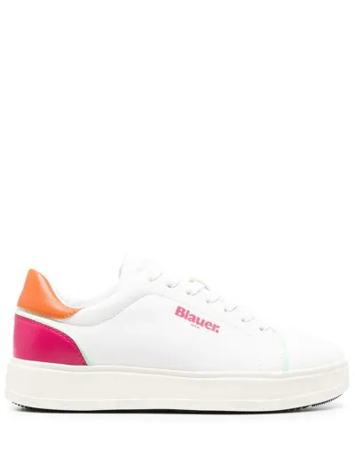 Blauer Logo-print Low-top Sneakers In White