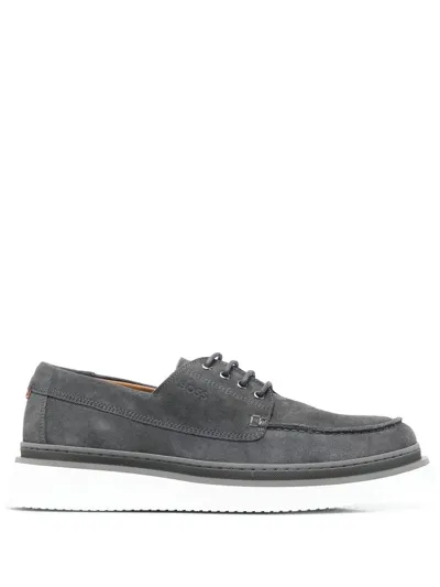 Hugo Boss Men's Rainard Suede Derbys In Dark Grey