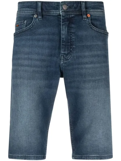 Hugo Boss Slim-cut Denim Shorts In Blue