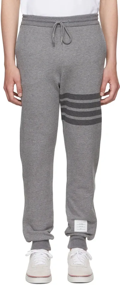 Thom Browne Mens Grey Cotton Joggers