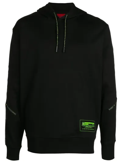 Hugo Denry Logo-tape Hoodie In Black