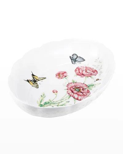 Lenox Butterfly Meadow Scalloped Oval Baker In White