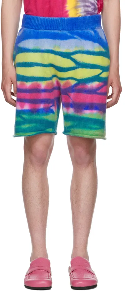 The Elder Statesman Multicolor Frank Shorts In Blue