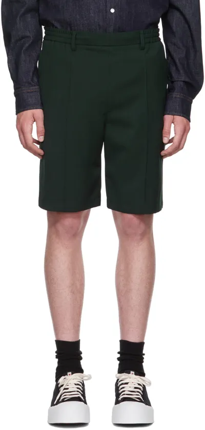 Ami Alexandre Mattiussi Green Wool Shorts In Vert Sapin/311