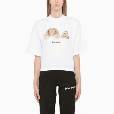 Palm Angels White T-shirt With Bear Print