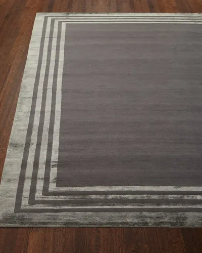 Ralph Lauren Ellington Border Rug, 9' X 12' In Platnium