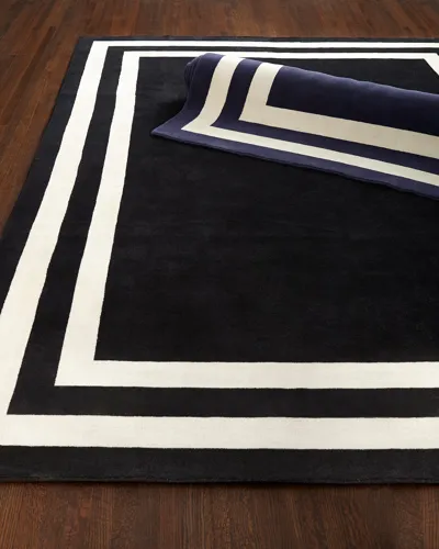 Ralph Lauren Fitzgerald Border Rug, 10' X 14' In Midnight