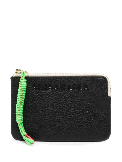 Bimba Y Lola Logo-plaque Cardholder In Black