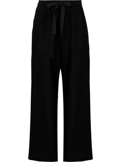 Commas Black Wide Leg Linen Trousers