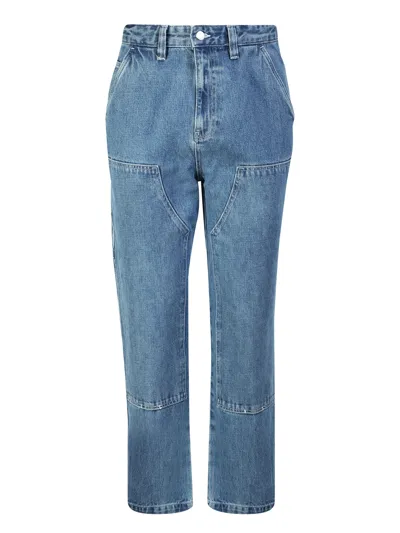 Stussy The Workwear Style Made Of Pure Cotton Denim In The  Trousers In Blue