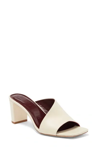 Staud Nevil Asymmetrical Mule Sandals In White