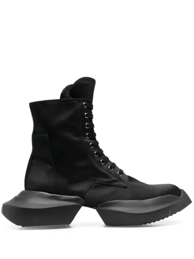 Rick Owens Drkshdw Segmented Sole Lace-up Boots In Black