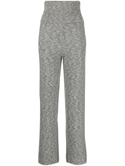 Off-white Diag-print Knitted Trousers In Grey