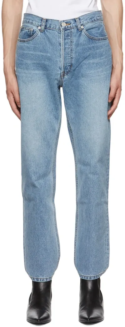 Recto Blue Straight-leg Jeans In Light Blue