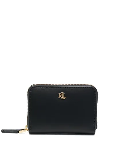 Lauren Ralph Lauren Logo-plaque Leather Wallet In Black