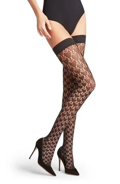 Falke Emotion Stay-up Stockings In Black