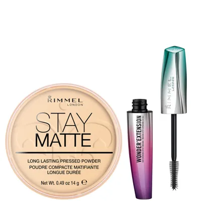 Rimmel Stay Matte Pressed Powder And Wonder Extension Mascara Bundle